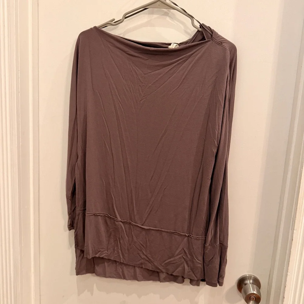 We The Free Free People Long Sleeve Boat Neck Top Size XS Small Boho Grunge
